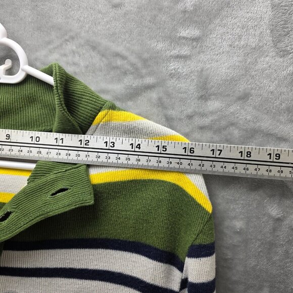 Old Navy Boys Striped Sweater XL 14/16 Green Yellow‎ Navy Cotton Pullover - Picture 9 of 11
